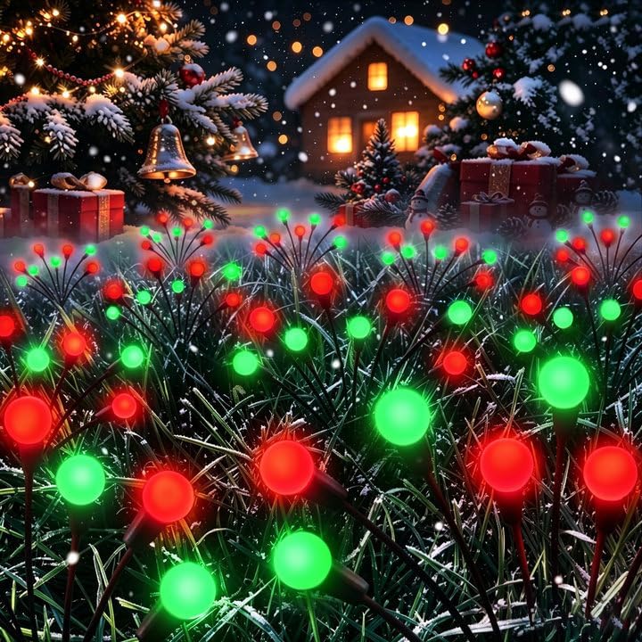Lighting Christmas Decor - Solarbetriebene Glühwürmchen-Lichter für Weihnachtsdekorationen im Freien,