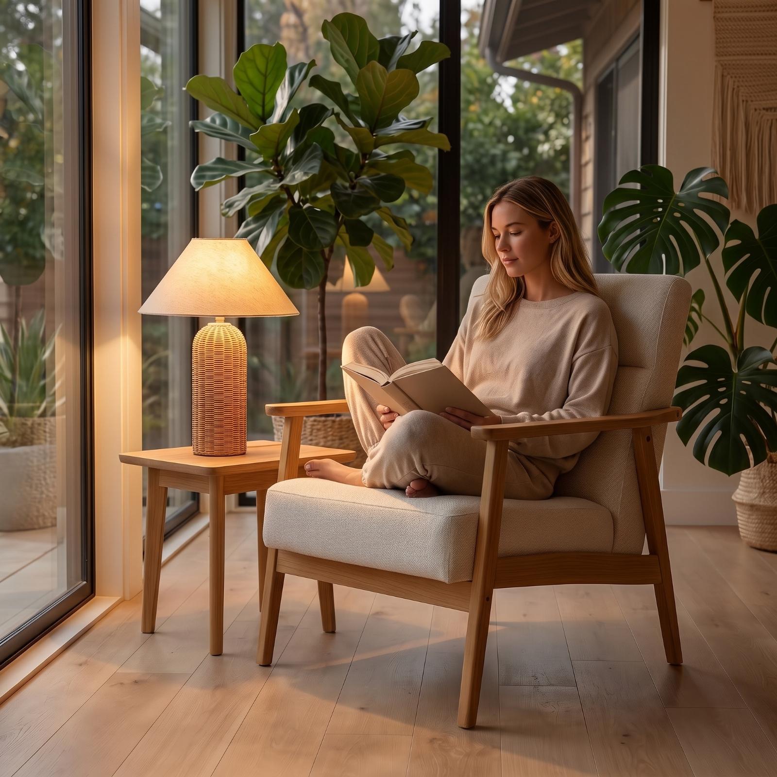 Nachttischlampe mit Rattanfuß  – Lighting Decoration Ideas Bewertung und Preis