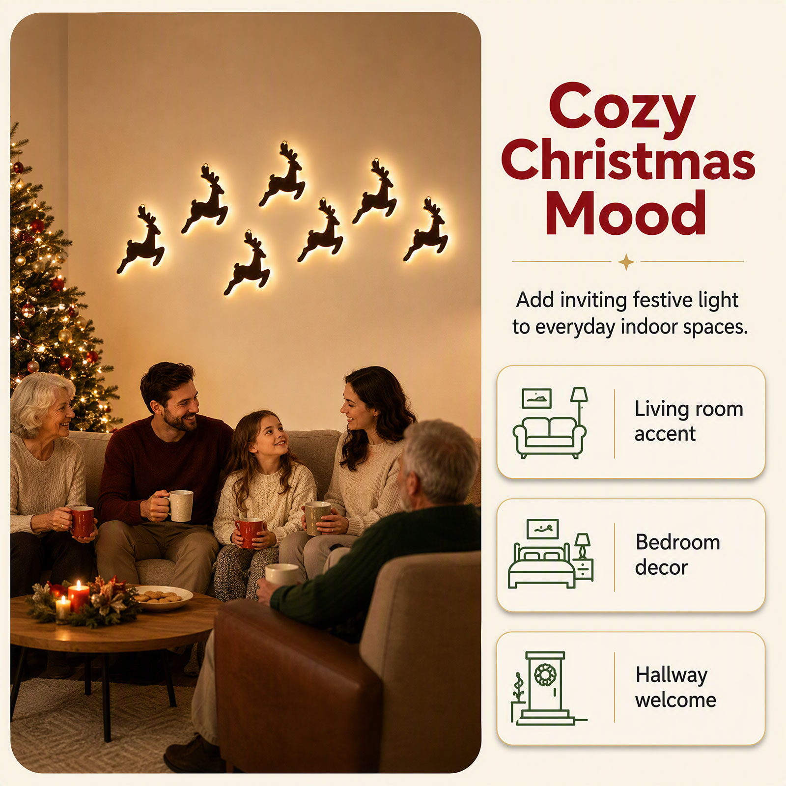 7-teiliges LED-Weihnachts-Wand – Up Lighting Decor Bewertung und Preis