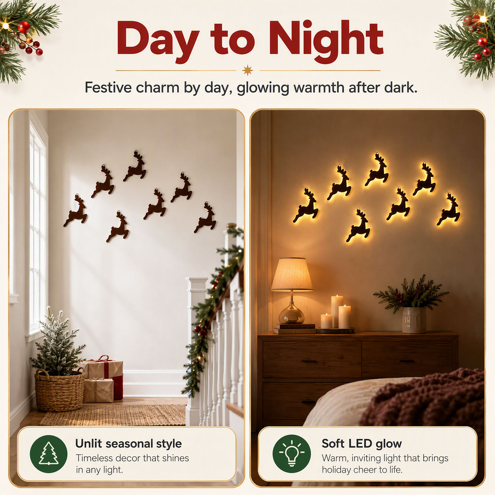 7-teiliges LED-Weihnachts-Wand – Up Lighting Decor Bewertung und Preis