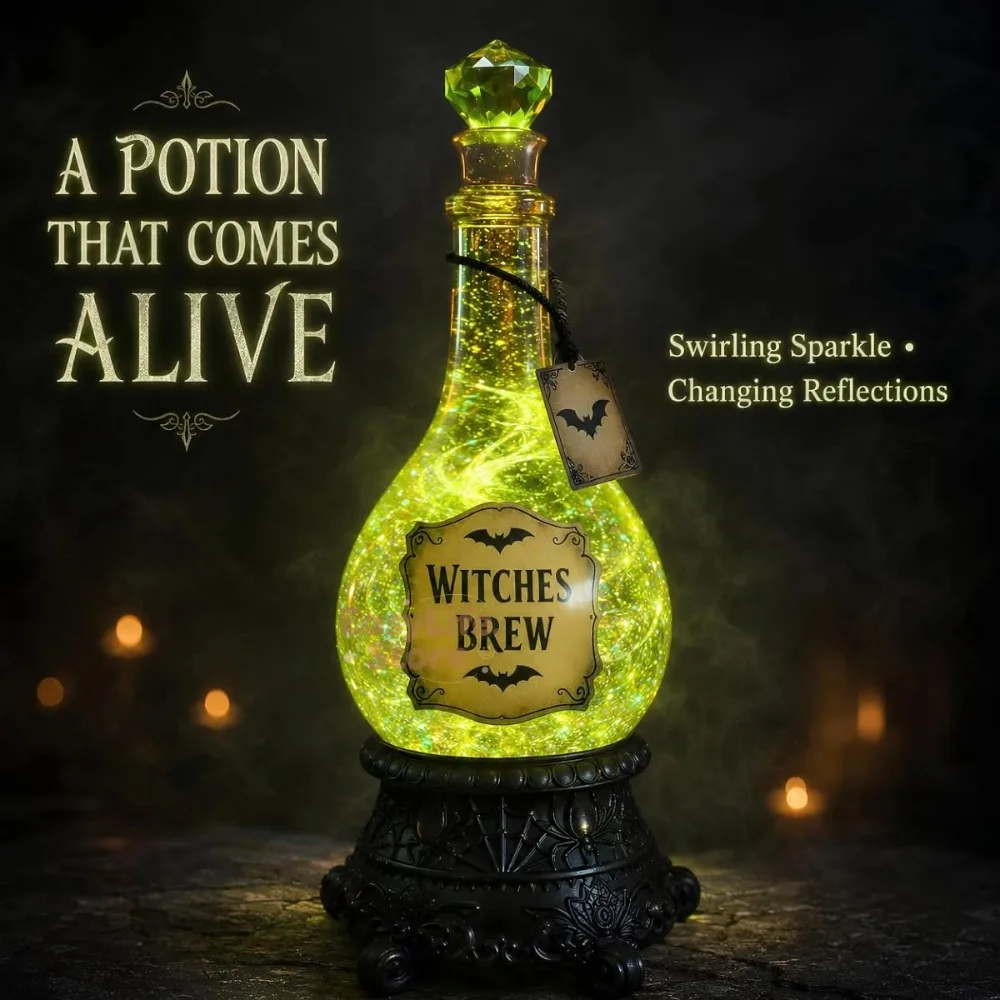 Leuchtende Hexenbrühe-Flasche  – Up Lighting Decor Bewertung und Preis